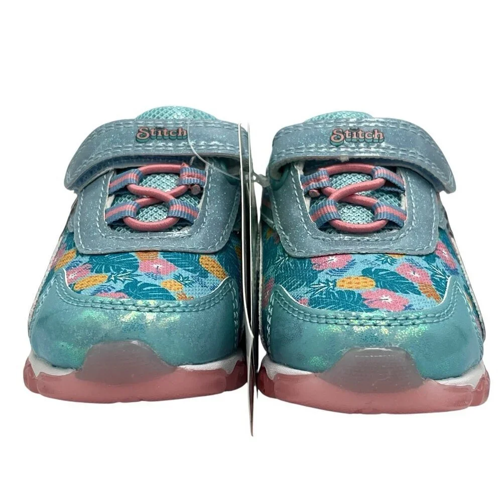 New Disney Lilo and Stitch Aloha Toddler Girl Light Up Sneakers Size 7 Shoes Box